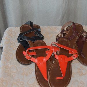 Massimo Women's Sandals - Black, Red, Brown